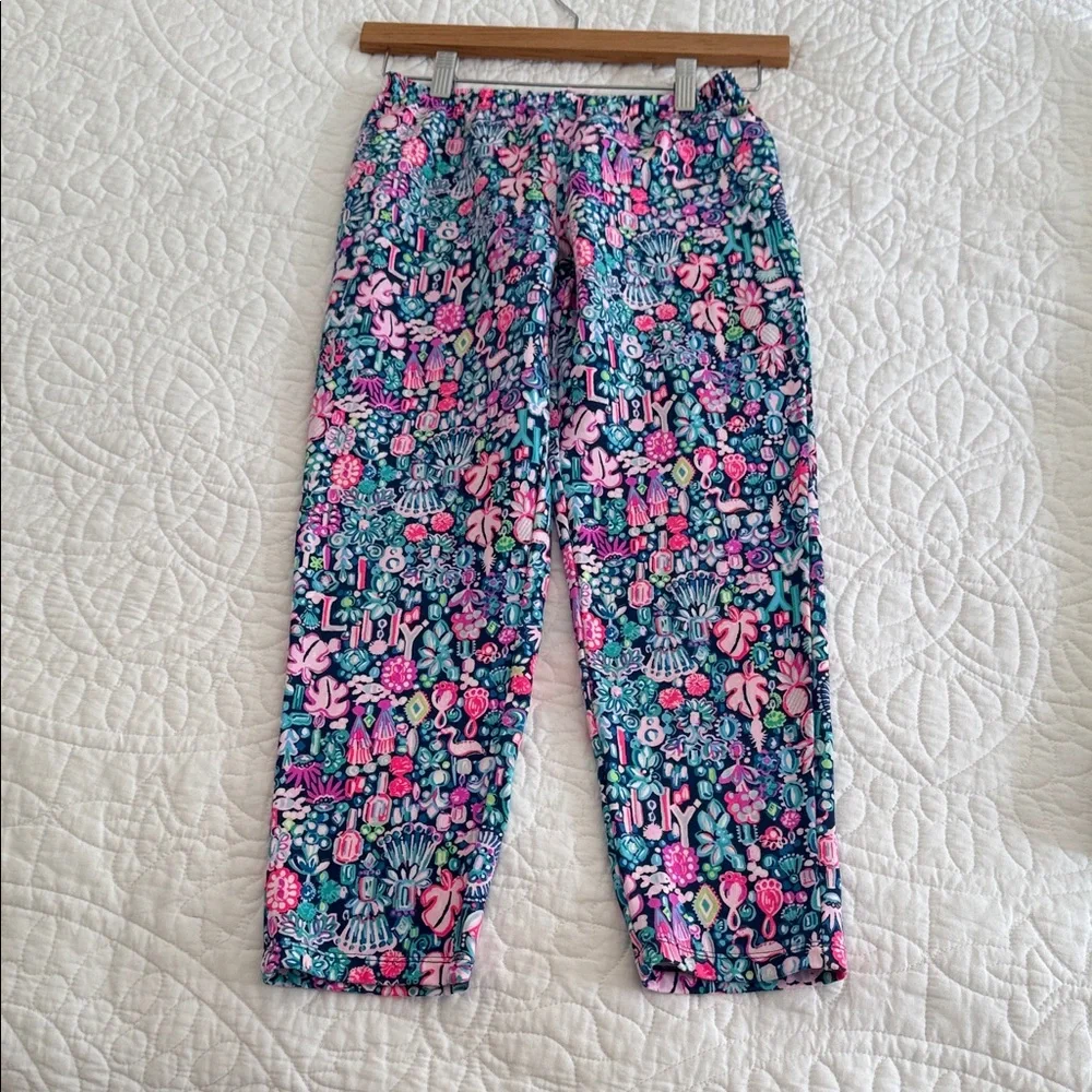 Lilly Pulitzer Kids Leggings - Pink and Blue Floral